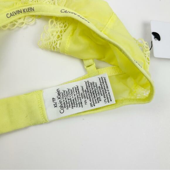 Calvin Klein Women's Yellow Mesh and Lace Bralette Size X-Small - Picture 3 of 4
